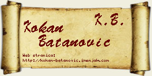 Kokan Batanović vizit kartica